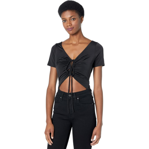 WAYF Tie Front Cutout Bodysuit