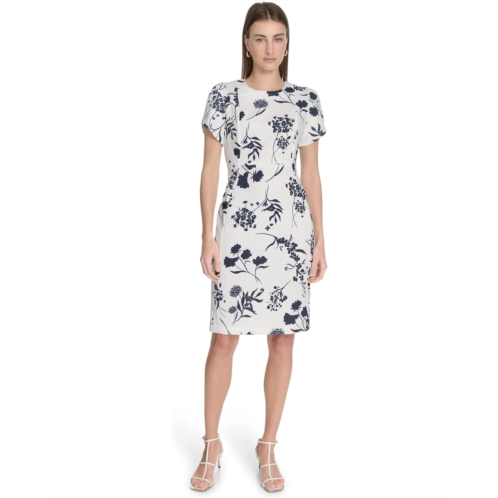 Calvin Klein Floral Tulip Sleeve Sheath