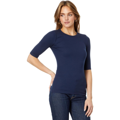 Womens Michael Stars Tara Ultra Rib Slim Crew Neck Tee