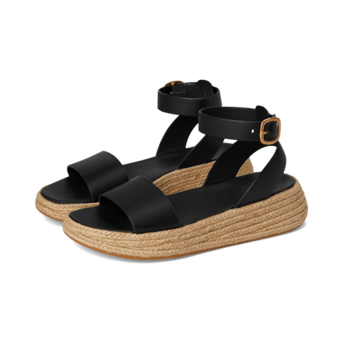 Womens FitFlop F-Mode Espadrille Leather Flatform A/Strap Sandals