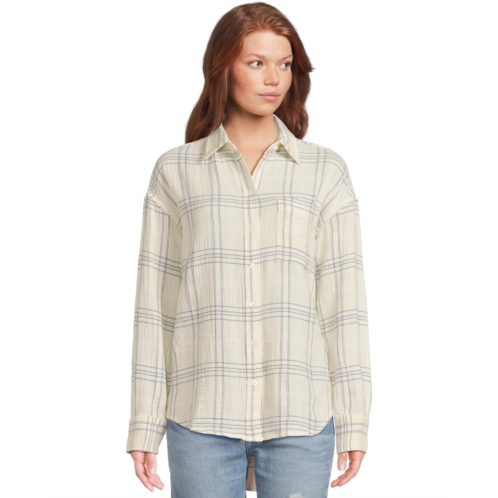 Womens Faherty Dune Cotton Gauze Relaxed Shirt
