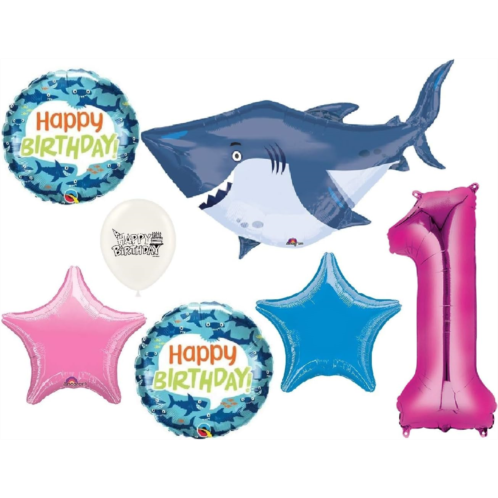 Ballooney  s Great White Shark Birthday Balloons 1st Birthday Party Event Decorations Bouquet
