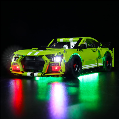 Welkin DC LED Light Kit for Lego 42138 Ford Mustang Shelby GT500, USB Connecting Lighting Set Compatible with Lego 42138(Lights Only, No Lego Models)