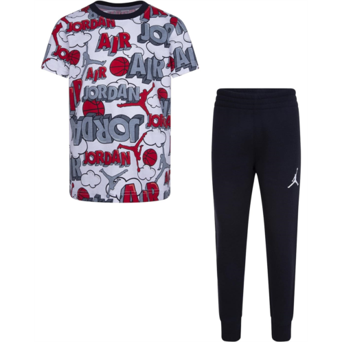 Jordan Kids Air Comic All Over Print Tee and Pants Set (Toddler/Little Kids/Big Kids)