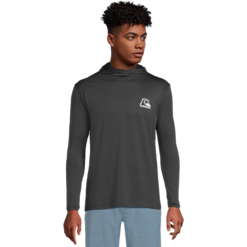 Mens Quiksilver DNA Logo Surf Long Sleeve Hooded Surf Tee