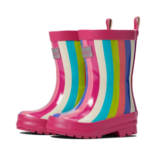 Hatley Kids Rainbow Stripes Shiny Rain Boots (Toddler/Little Kid/Big kid)