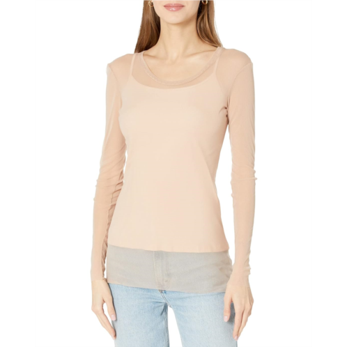 Only Hearts Tulle Long Sleeve Crew Neck