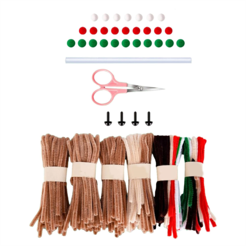 B Baosity Christmas Pipe Cleaners DIY Set with 86Pcs Chenille Bars Lightweight Soft Material for Arts and Crafting Activities