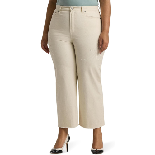 POLO RALPH LAUREN Womens Lauren Ralph Lauren Plus-Size High-Rise Relaxed Cropped Jean