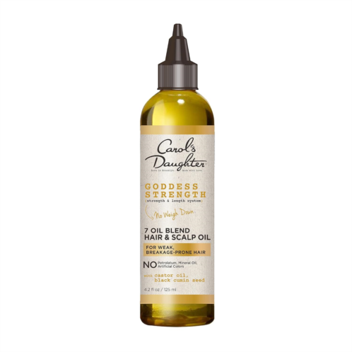 Carols Daughter Goddess Strength 7 Oil Blend Scalp and Hair Oil for Wavy, Coily and Curly Hair, Hair Treatment with Castor Oil for Weak Hair, 4.2 Fl Oz