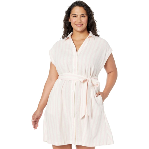 Womens Draper James Plus Size Trisha Shirtdress in Cabana Stripe