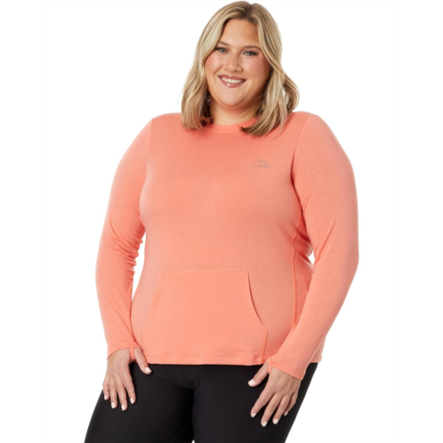 L.L.Bean Plus Size Tropicwear Comfort Crew Long Sleeve