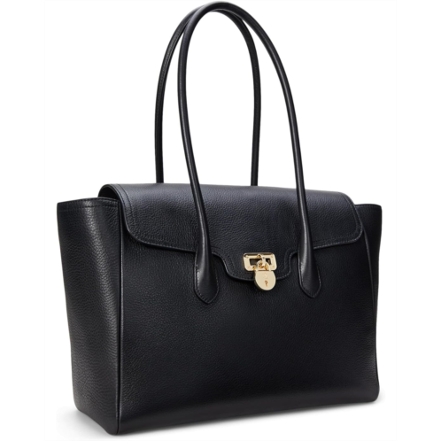 POLO RALPH LAUREN Lauren Ralph Lauren Pebbled Leather Large Tanner Satchel