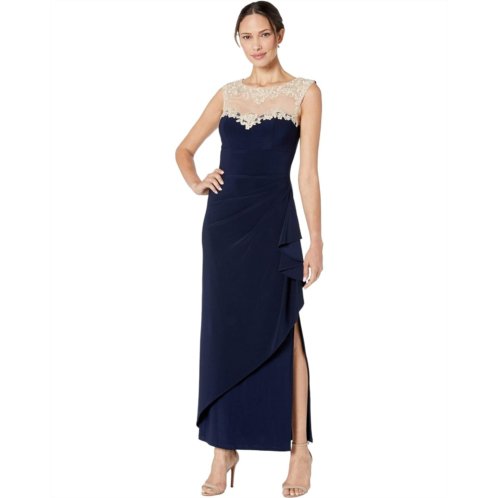 Womens Alex Evenings Petite Long Sleeveless Dress with Sweetheart Neckline