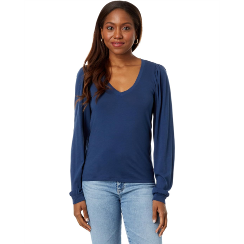 Womens bobi Los Angeles V-Neck Puff Sleeve Tee