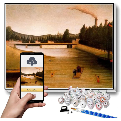 Hhydzq DIY Painting Kits for Adults?Bathing at Alfortville Painting by Henri Rousseau Arts Craft for Home Wall Decor