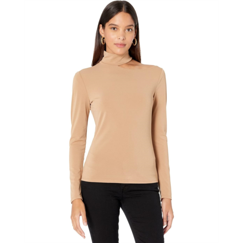 1.STATE One Cold-Shoulder Knit Crepe Top