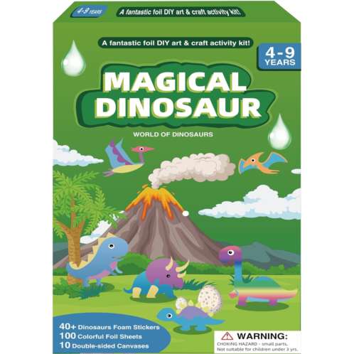 Ezelisy Foil Craft Kit for Kids - Fun Dinosaurs Art Activity for Boys Girls Ages 4-9