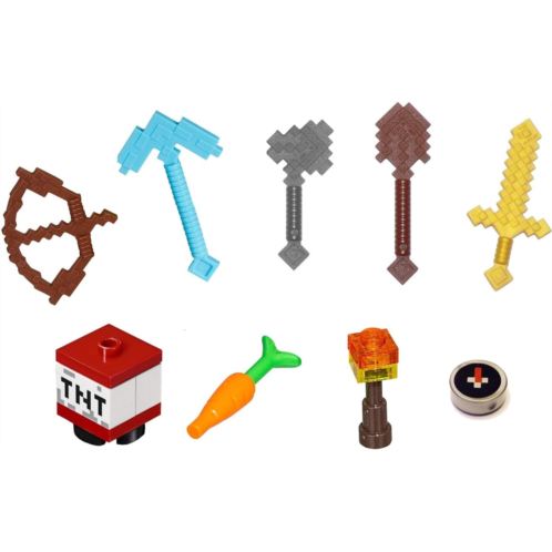 LEGO Minecraft Minifigure Accessory and Weapon Pack (for Steve Alex),16 pcs