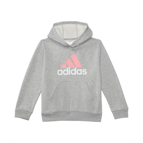 adidas Kids Long Sleeve Essential Hooded Graphic Heather Pullover(Big Kid)