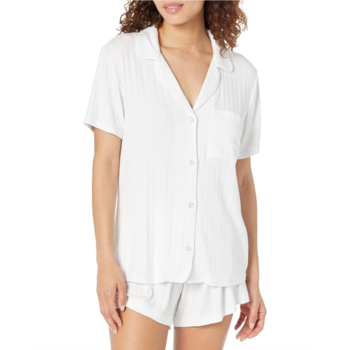 Womens Eberjey Gisele Rib Relaxed Short Pj Set