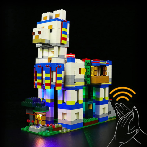 BrickBling Lighting Kit for Lego Minecraft 21188 Llama Village Set, Voice Control Version Lights Compatible with Lego 21188-Not Included The Model