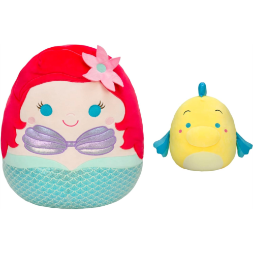 Squishmallows Original Disney 10-Inch Ariel and 4-Inch Flounder 2-Pack Plush - Ultrasoft Official Jazwares Plush