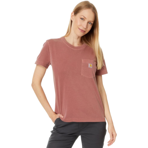 Womens Carhartt Relaxed Fit Midweight Short Sleeve Garment Dye Pocket T-Shirt