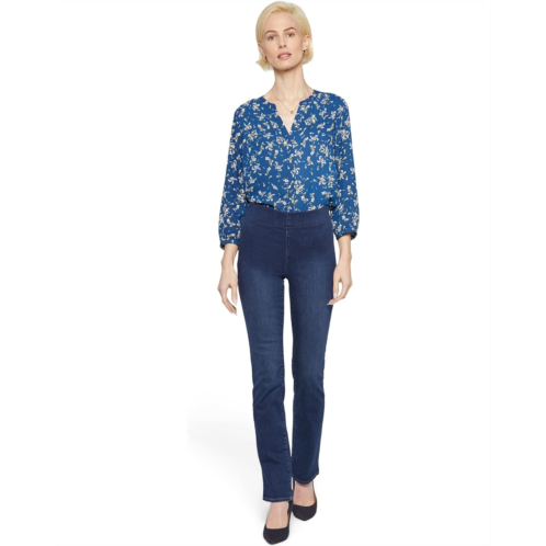 Womens NYDJ Petite Pull-On Marilyn Straight in Blue Star