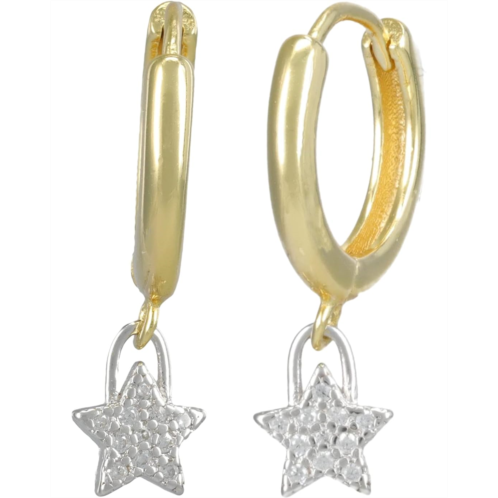 Argento Vivo Two-Tone CZ Star Drop Earrings