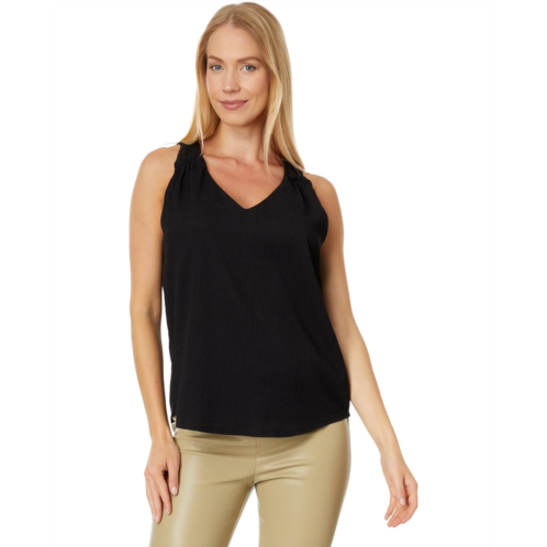 Womens Vince Camuto V-Neck Ruched Strap Sleeveless Blouse