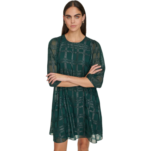 Womens Calvin Klein Glitter Chiffon Dress