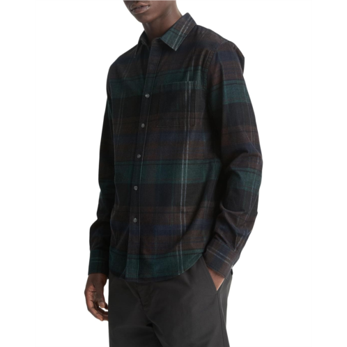 Mens Vince Sierra Corduroy Plaid Long Sleeve