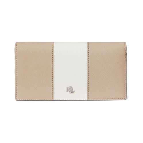 POLO RALPH LAUREN Lauren Ralph Lauren Two-Tone Crosshatch Leather Slim Wallet