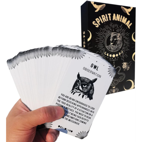 iksya Spirit Animal Oracle Cards - 54 Tarot Deck and Oracle Deck Set Tarot Cards with Meanings On Them for Beginners Oracle Great Gift for Friend or Family