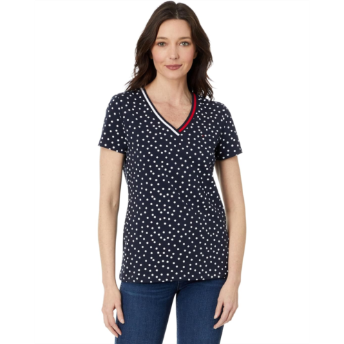 Tommy Hilfiger Short Sleeve V-Neck Dot Tee