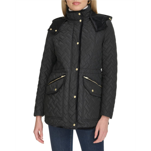 Womens Cole Haan Stand Collar Quilted Signature Quilt Jacket