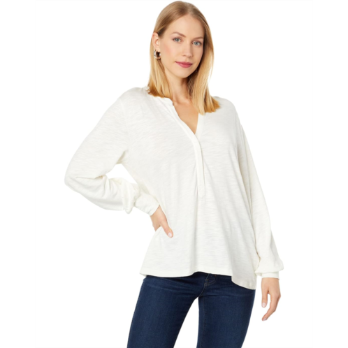 Womens Lilla P Long Sleeve Split-Neck