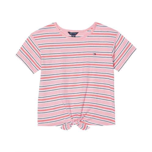 Tommy Hilfiger Kids Tommy Stripe Tie Front Tee (Big Kids)