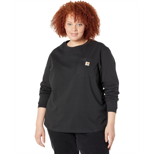 Womens Carhartt Plus Size WK126 Workwear Pocket Long Sleeve T-Shirt