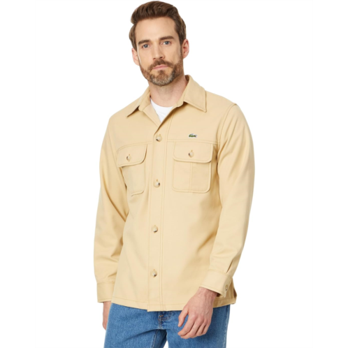 Mens Lacoste Long Sleeve Overshirt Fit Button-Down Shirt w/ Two Front Pockets