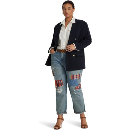 POLO RALPH LAUREN Plus Size Patchwork Relaxed Tapered Jeans in Skye Wash