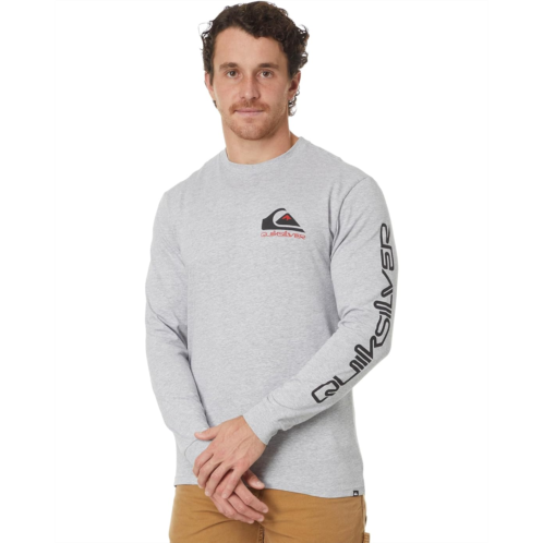 Mens Quiksilver Comp Logo Long Sleeve Screen Tee