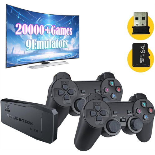 Fallmist Wireless Retro Game Console,Retro Gaming Console,Retro Game Stick,Plug & Play Video TV Game Stick with 24000+Games Built-in,64G,9 Emulators,
