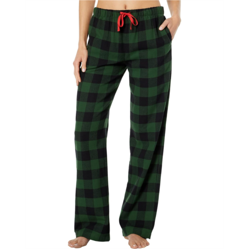 Womens Little Blue House by Hatley Forest Green Plaid Flannel Pajama Pants