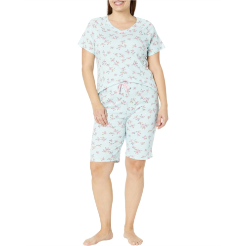 Karen Neuburger Short Sleeve V-Neck Bermuda PJ Set