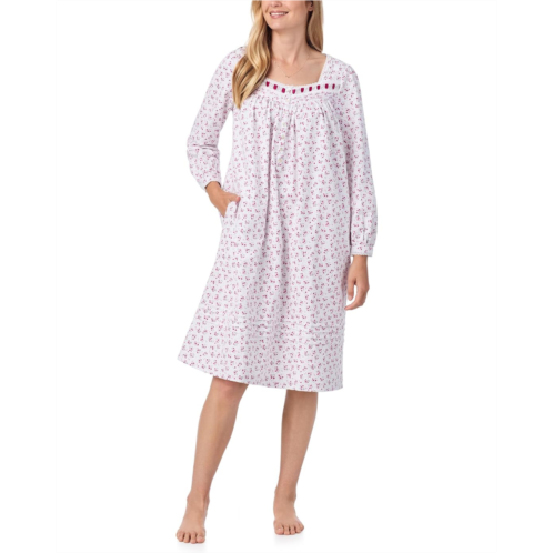 Womens Eileen West Cotton Flannel Long Sleeve Waltz Gown