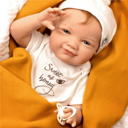 Paradise Galleries Realistic Reborn Baby Boy Doll, Jannie de Lange - Sculptor and Artist Designer Doll Collection, 20 Doll with Magnetic Pacifier, Special Birthday Gift, Ages 3+ -