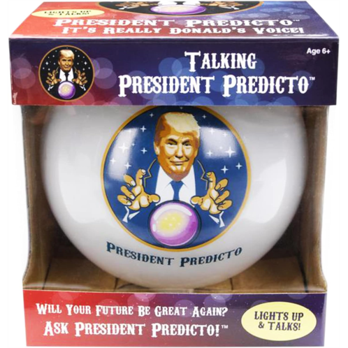 OUR FRIENDLY FOREST Talking President Predicto Lights Up & Talks - Trump Fortune Telling Ball Makes Great White Elephant Gifts & Funny Ask Question & Hear Answer - Funny Gifts for Men Stocking Stuffer