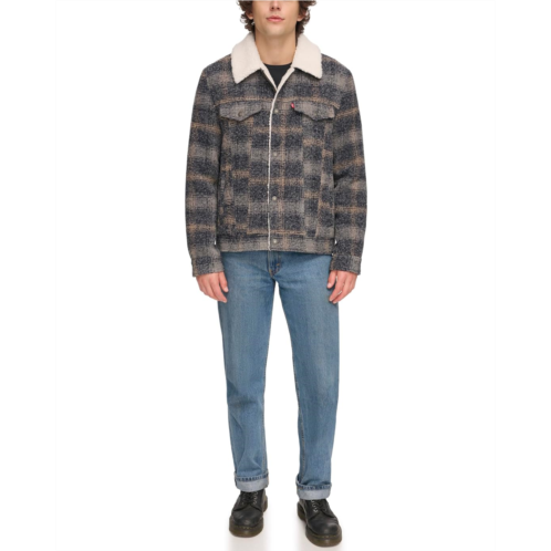 Mens Levis Varsity Two-Pocket Wool Blend/Faux Leather Jacket